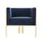Manhattan Comfort Paramount Accent Armchair in Royal Blue and Polished Brass AC053-BL - alternate 6